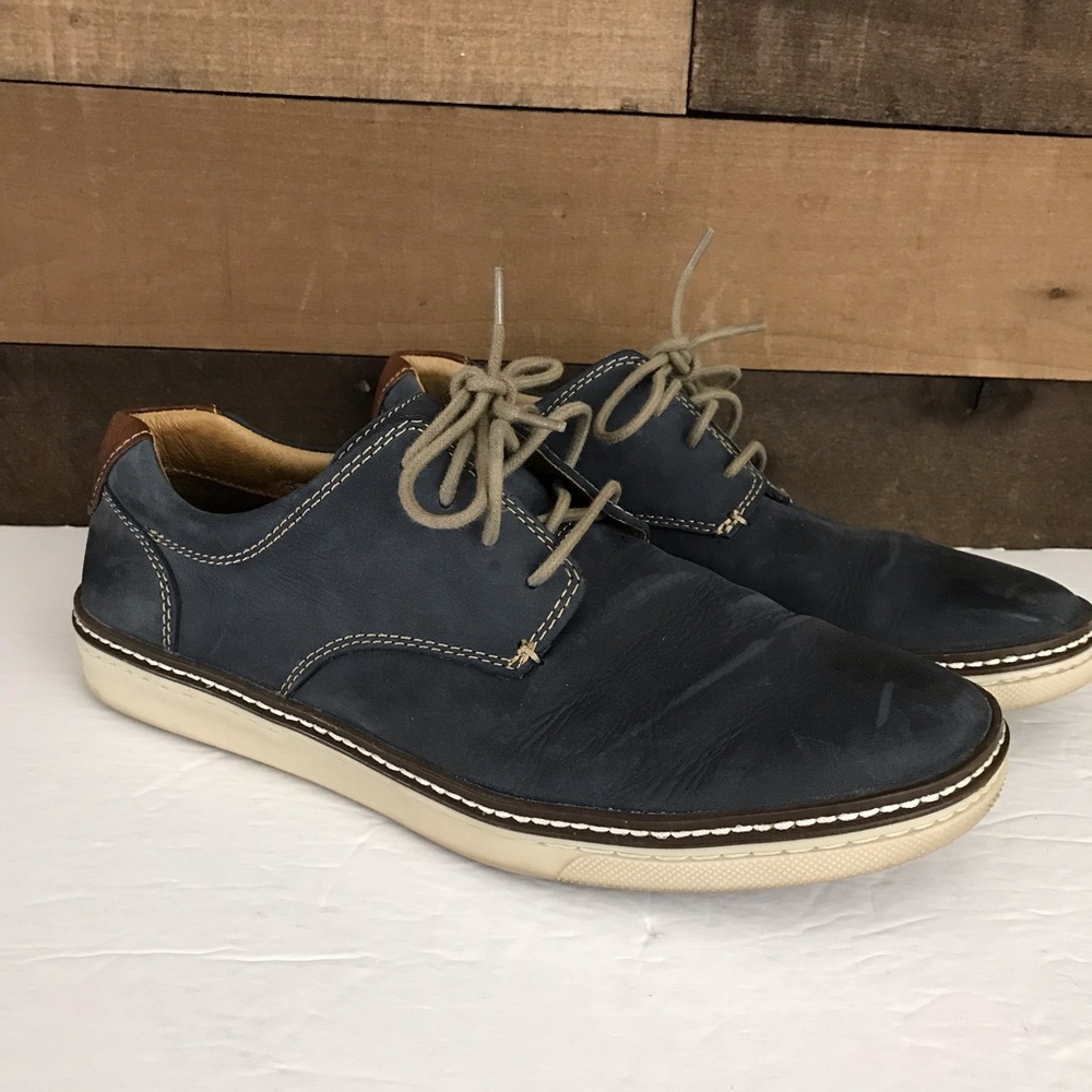 J&M men’s sheepskin blue loafers size 8.5‎